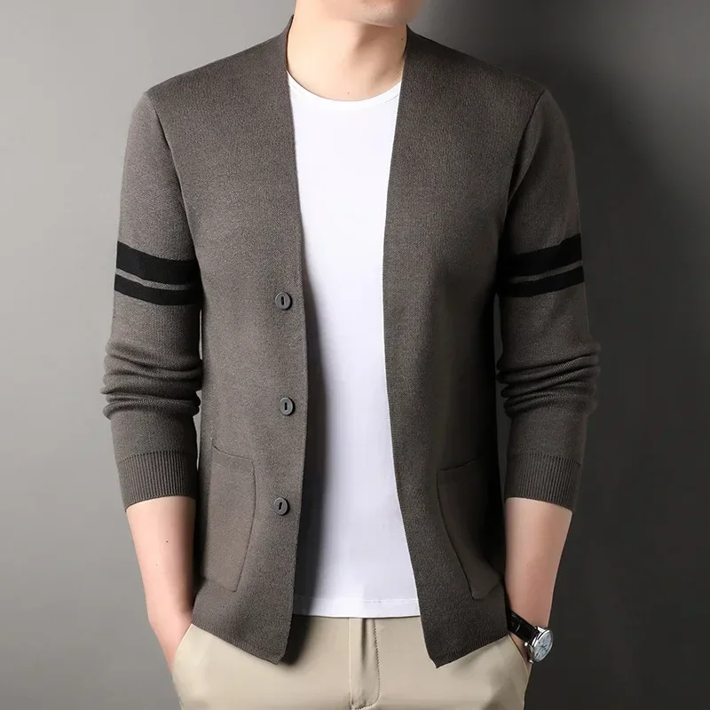 LIBIELIY Knitted Cardigan For Men Thin Style 2024 Spring And Autumn Casual For Young And Middle-aged Shawl Sweater For Outer Wea