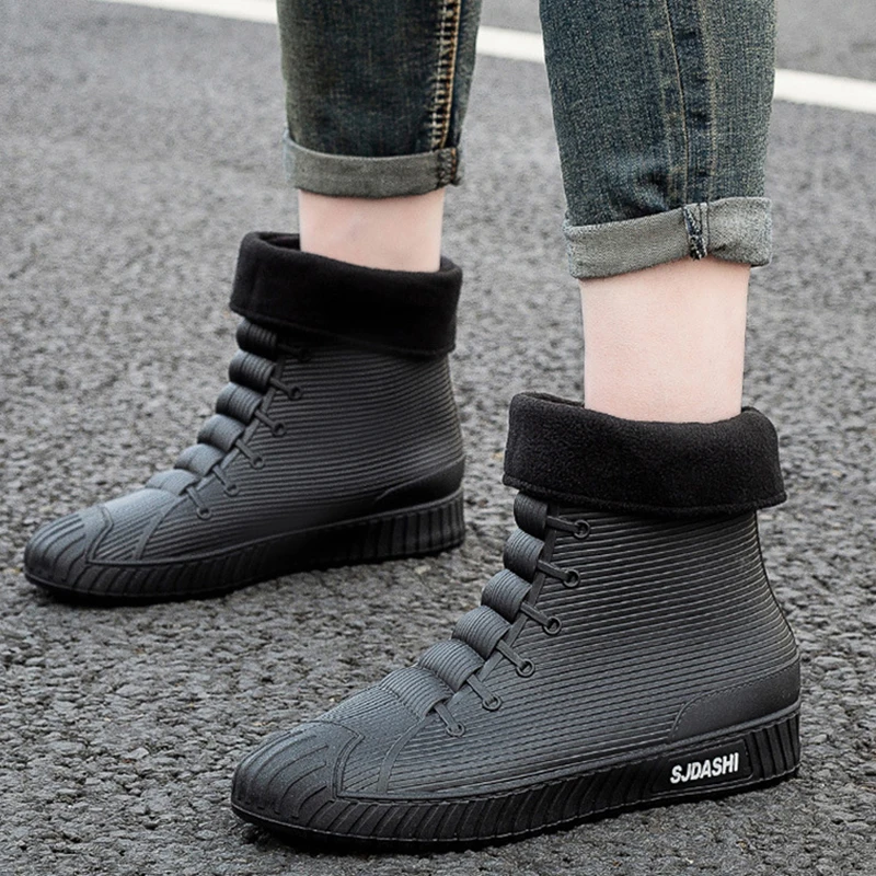 Couple Rain Boots 2023 Summer New Fashion All-match Rubber Boots Non-Slip Waterproof Work Boots Comfortable Fishing Shoes 40-44