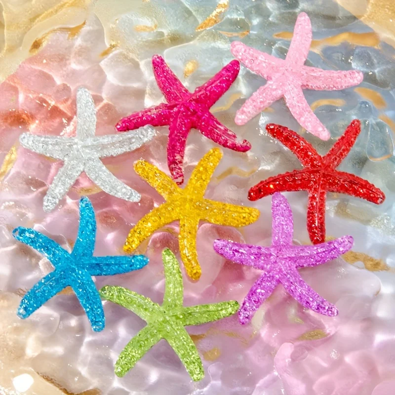 16-Piece Mini Resin Starfish Set - Handmade DIY Versatile Decor for Home, Party, Jewelry Accessories & Aquarium Scenery