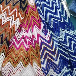 Striped Ethnic Style Woven Fabric Polyester Ammonia Lace Big Wave Colored Clothing Handmade DIY Accessories Shawl Fabric