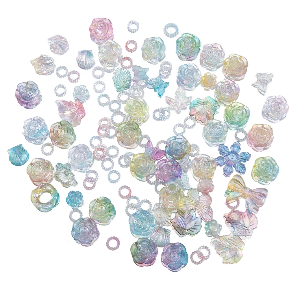 100g Acrylic Butterfly Bowknot Beads Series Charms Various Mixed Pendants for DIY Bracelet Necklace Jewelry Making Findings