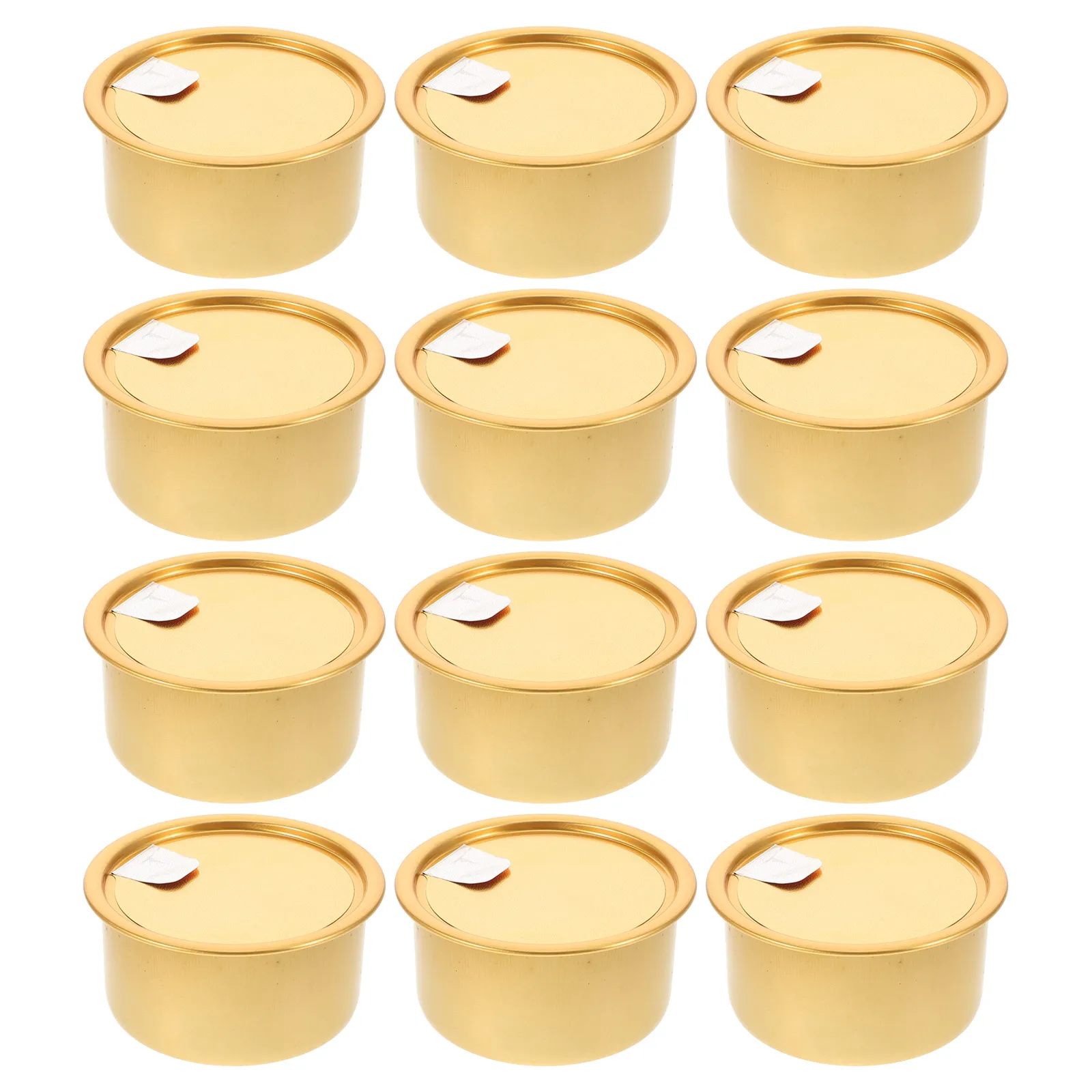 

12pcs 100ml Aluminum Cans Golden Cake Dog Food Tin Storage Reusable Cookie Snack Boxes Empty Pet Supplies