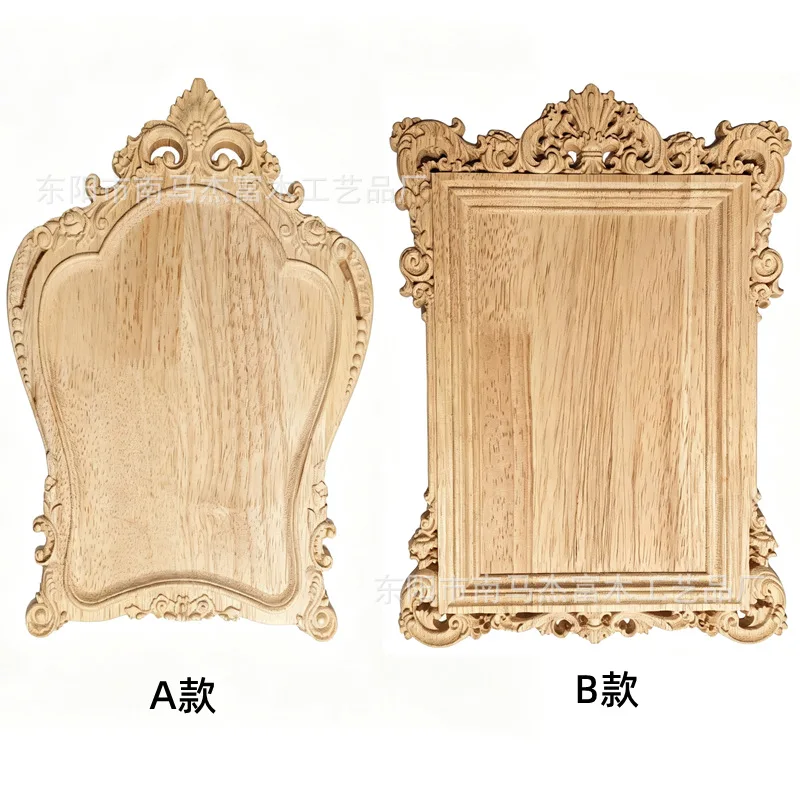 Vintage Wood Carving Photo Frames, Unpainted Wooden Wall Decor, Timeless Carved Design, Wooden Picture Frames Home Decor)