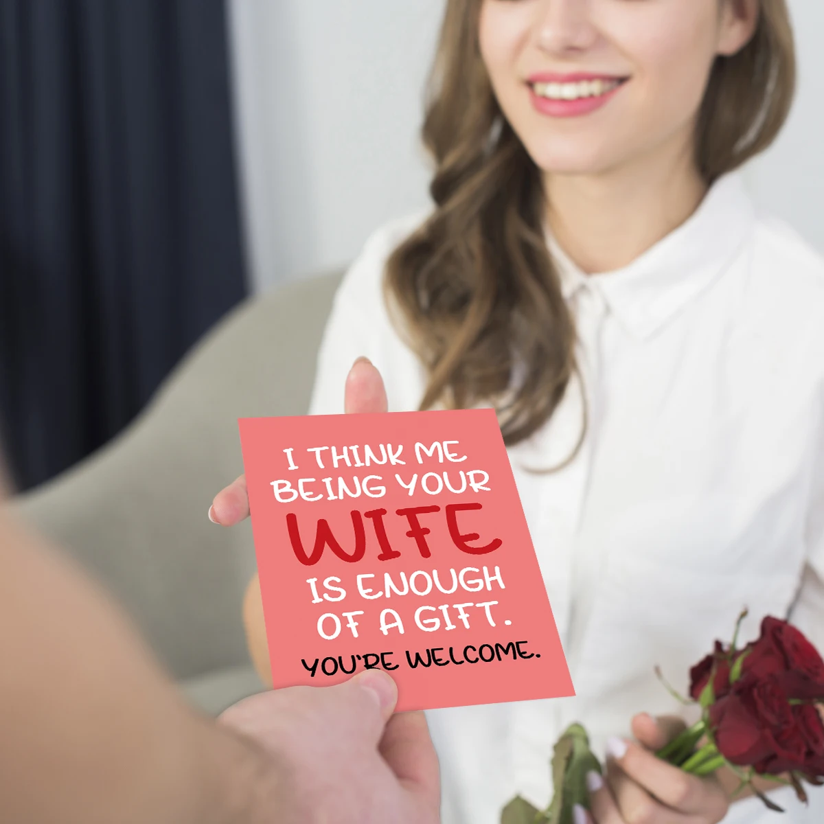 Husband Of Wife Birthday Card, Funny Husband Valentine's Day Greeting Card from Wife,Prank Funny Joke Birthday Gift Card for Men - view 4