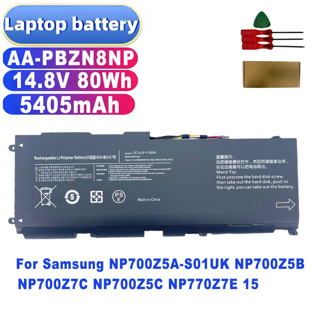 New AA-PBZN8NP 14.8V 80Wh 5405mAh  Laptop Battery  for Samsung NP700Z5A-S01UK NP700Z5B NP700Z7C NP700Z5C NP770Z7E 15