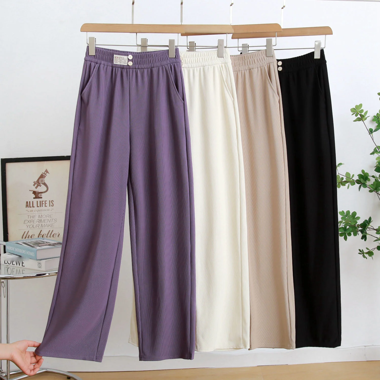 Women's Wide Leg Pants High Waisted Casual Loose Straight Draping Feel Trouser