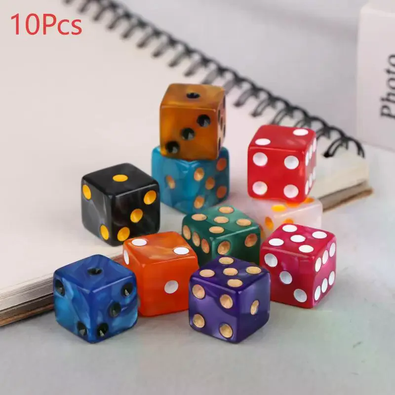 

6-Sided Game Dice 16mm Acrylic D6 Dice Set For DND, RPG,Table Board Ame Or Teaching Math,Aventurine Impression Dice