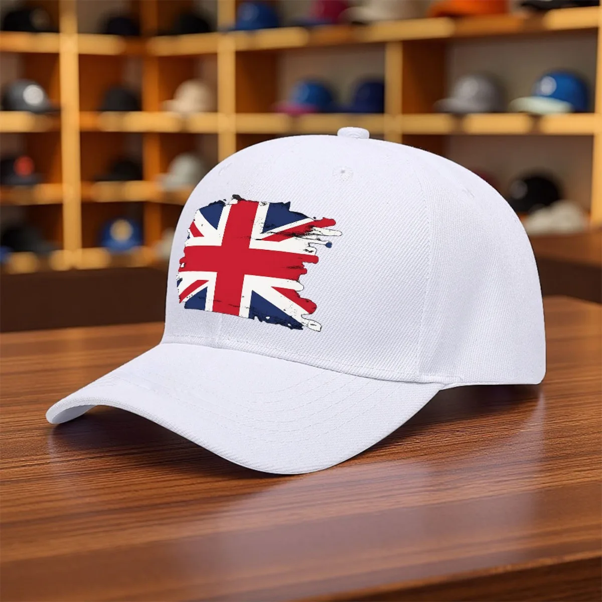 UK Flag Union Jack Design Baseball Cap Peaked Cap Trucker Hat Leisure Printing Polyester Breathable Trendy UNISEX Available in M