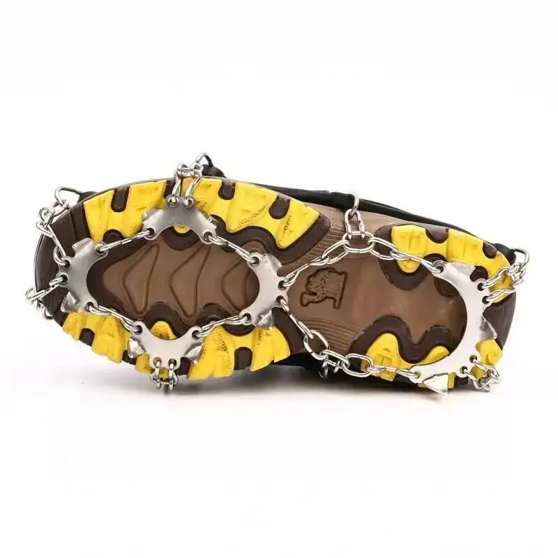 Kids Winter Stainless Steel Ice Crampons Children's 11 Teeth Ice Gripper Outdoor Mountaineering Climbing Anti-Slip Shoe Covers