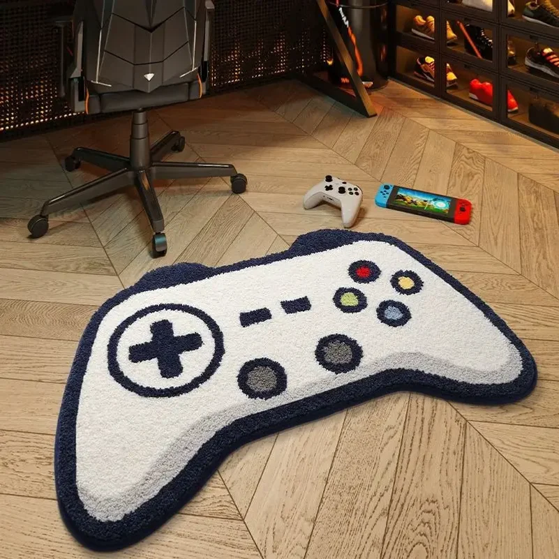 Game Machine Handle Imitation Cashmere Carpet Home Living Room Anti-Slip and Dirt-Resistant Foot Mat Bedroom