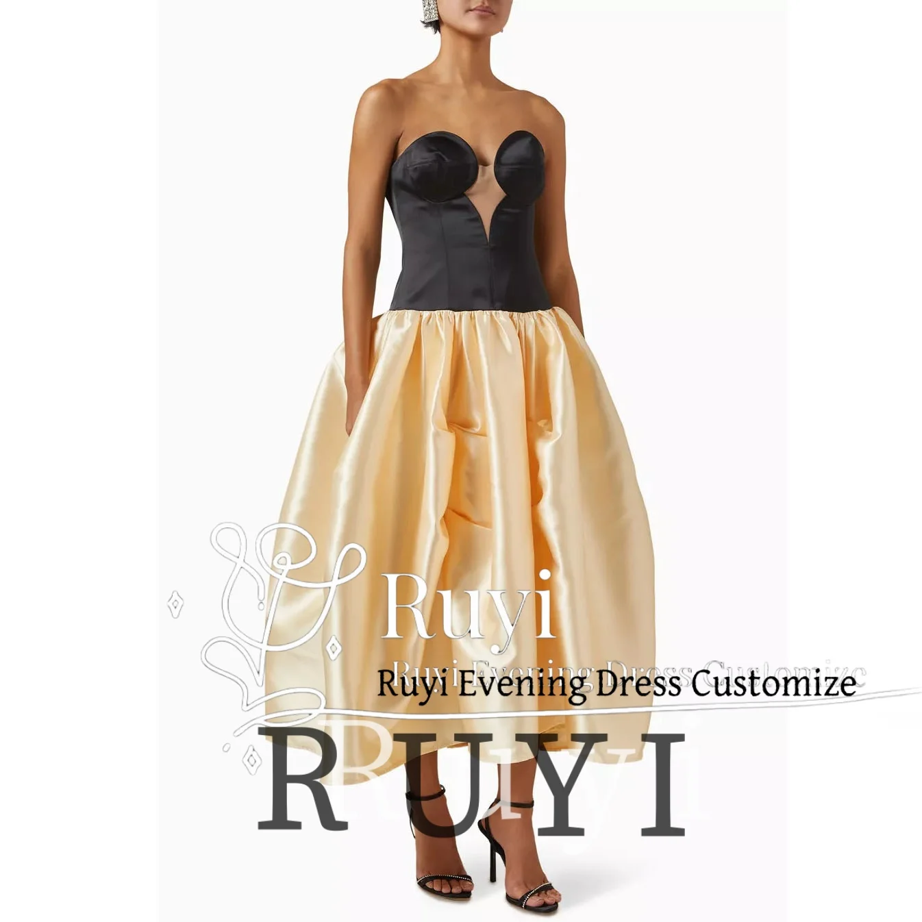 

Customized Vinatge Sleeveless Satin Draped Evening Dresses 2025 Women Wedding Elegant Party Dress Puff Simple Prom Gown