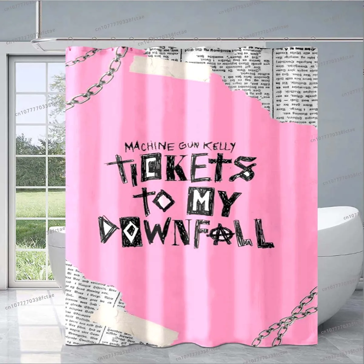 Розовая занавеска для душа «пулемет» Kelly, американская популярная занавеска для душа «рэпер», украшение для ванной комнаты для мальчиков и девочек, занавеска для душа