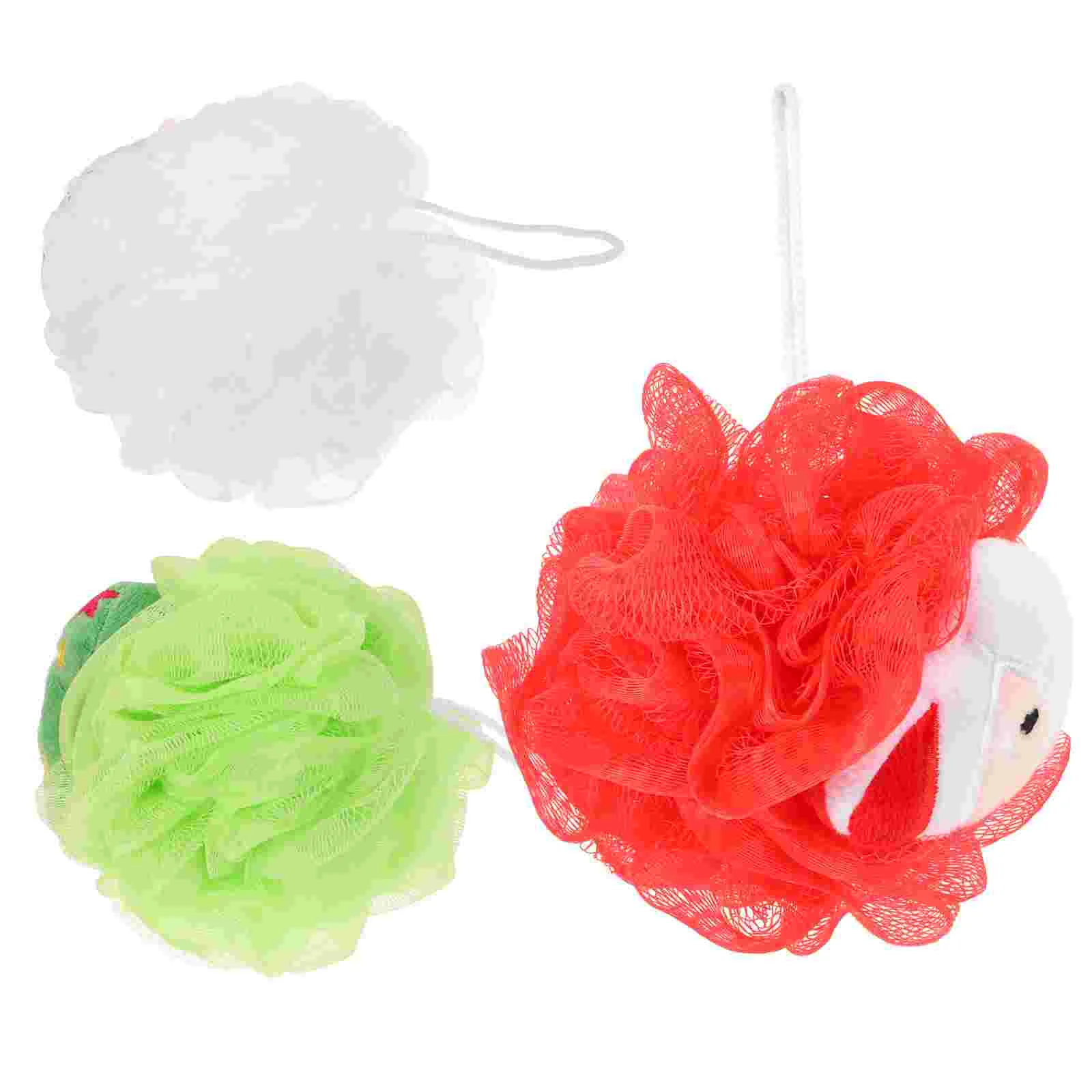 

3 Pcs Body Scrub Bath Loofah Cute Supply Household Loofahs Exfoliating Bathing Balls Bathroom Accessories Baby