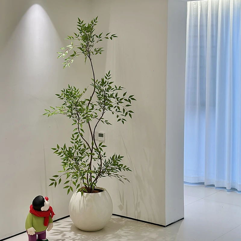 Bamboo Simulation Green Plant Indoor Living Room Bionic False Tree High-end Light Luxury Flower Large