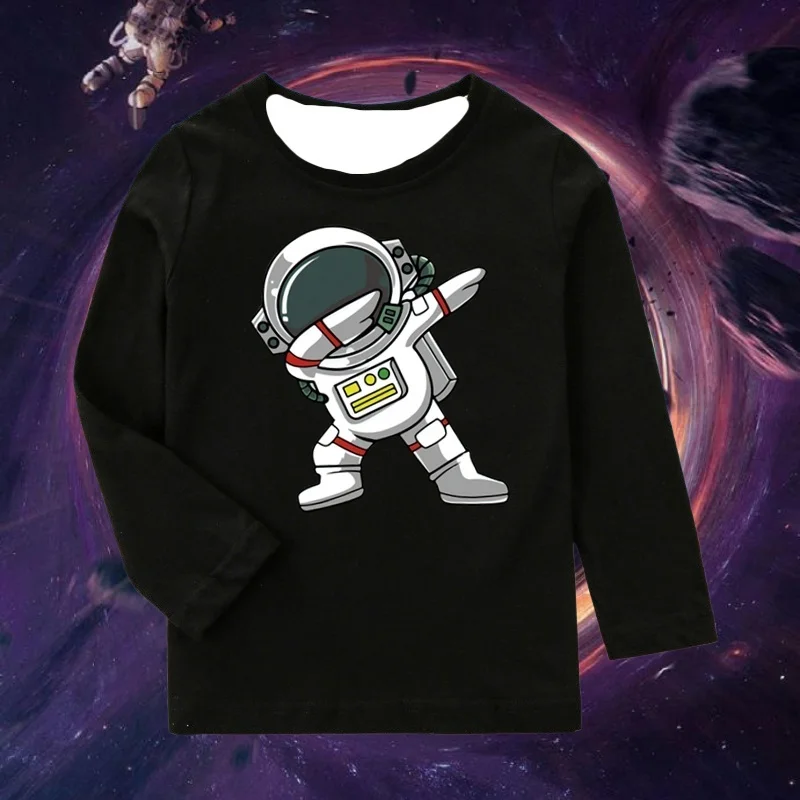 

Мультяшный костюм MOTO-Astronaut, футболка с длинными рукавами, новый осенний наряд с 3D принтом