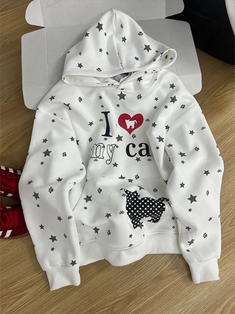 

Женская толстовка с принтом в стиле ретро-американский ковбой, осенне-зимняя, с вышивкой и пэчворком, универсальная, длинная, из хлопка, повседневная верхняя одежда