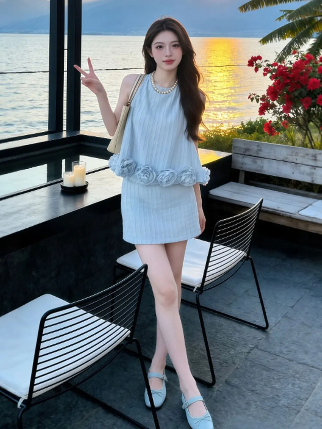 

Нежный Ветер: Уникальный, очень красивый комплект из топа и юбки. Модный летний ансамбль 2026 года.