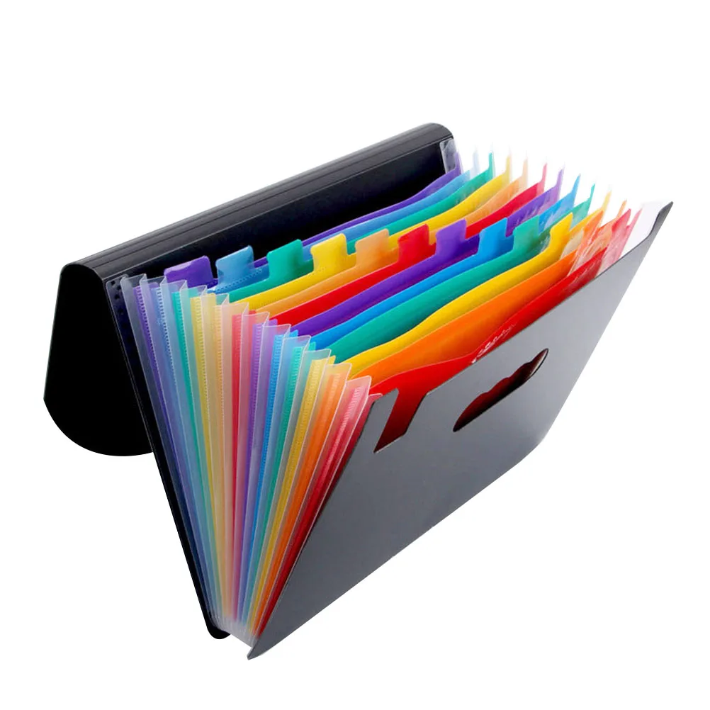 

12 Layer Portable File Folder Plastic Multi-Function Document Organizer School Office Supplies 12 Layer File Folder