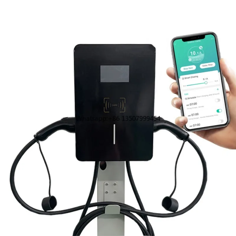 Home RFID Card 7Kw 11kw 14kw 22kw AC EV Charger Station Wallbox Automobile  AC Charging Pile