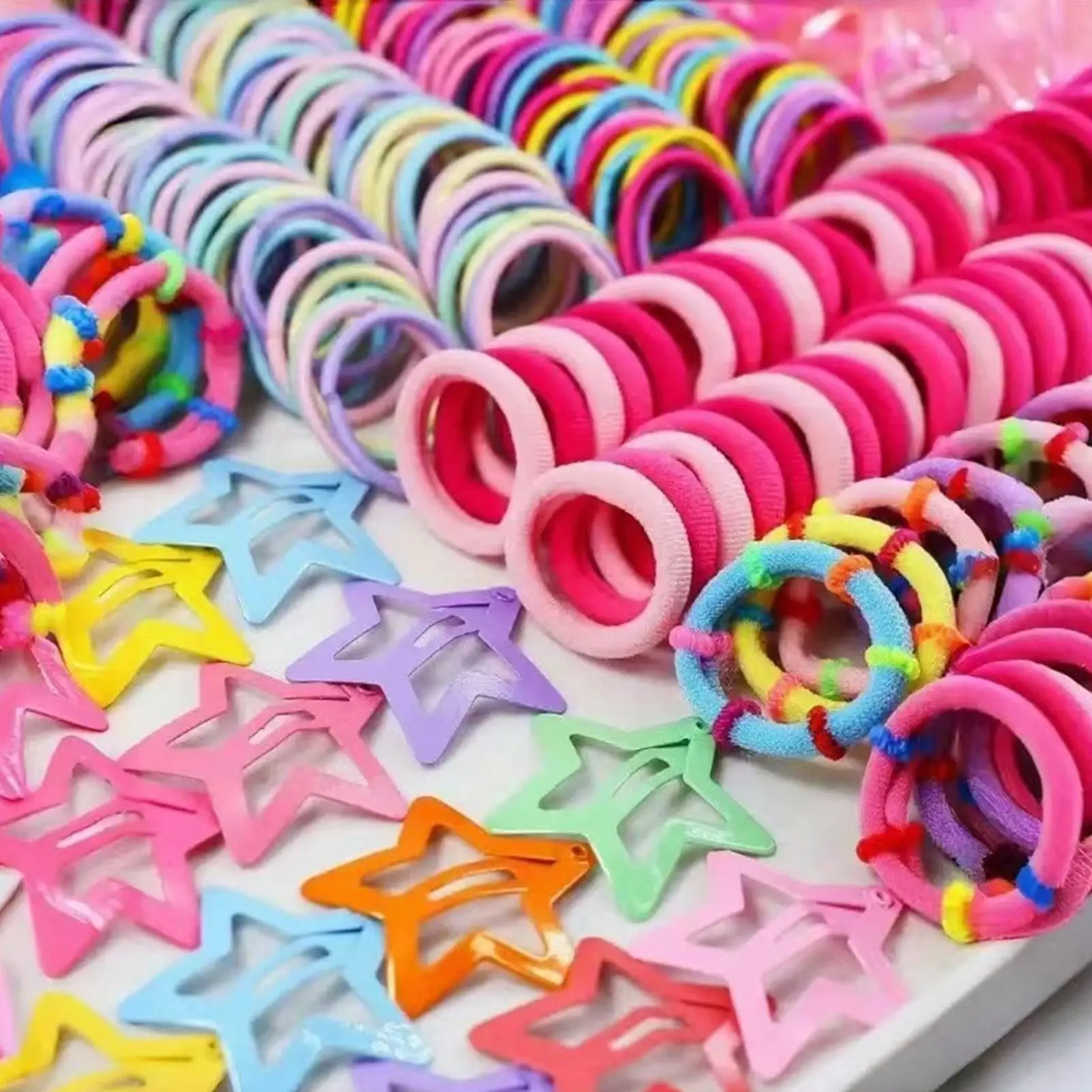 

Girls Hair Accessories Set Elastic Barrettes Hair Accessories for Girls, for Carvinal Birthday Holiday Stocking Stuffer Dress Up