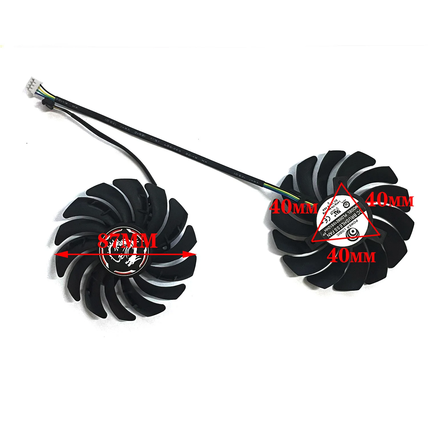 2 pçs 87mmn 4pin dc 12v 0.4a pld09210s12hh rtx2060 2060s gpu cooler para msi rtx 2060 2060s gaming z/x fã de gráficos de dragão mágico