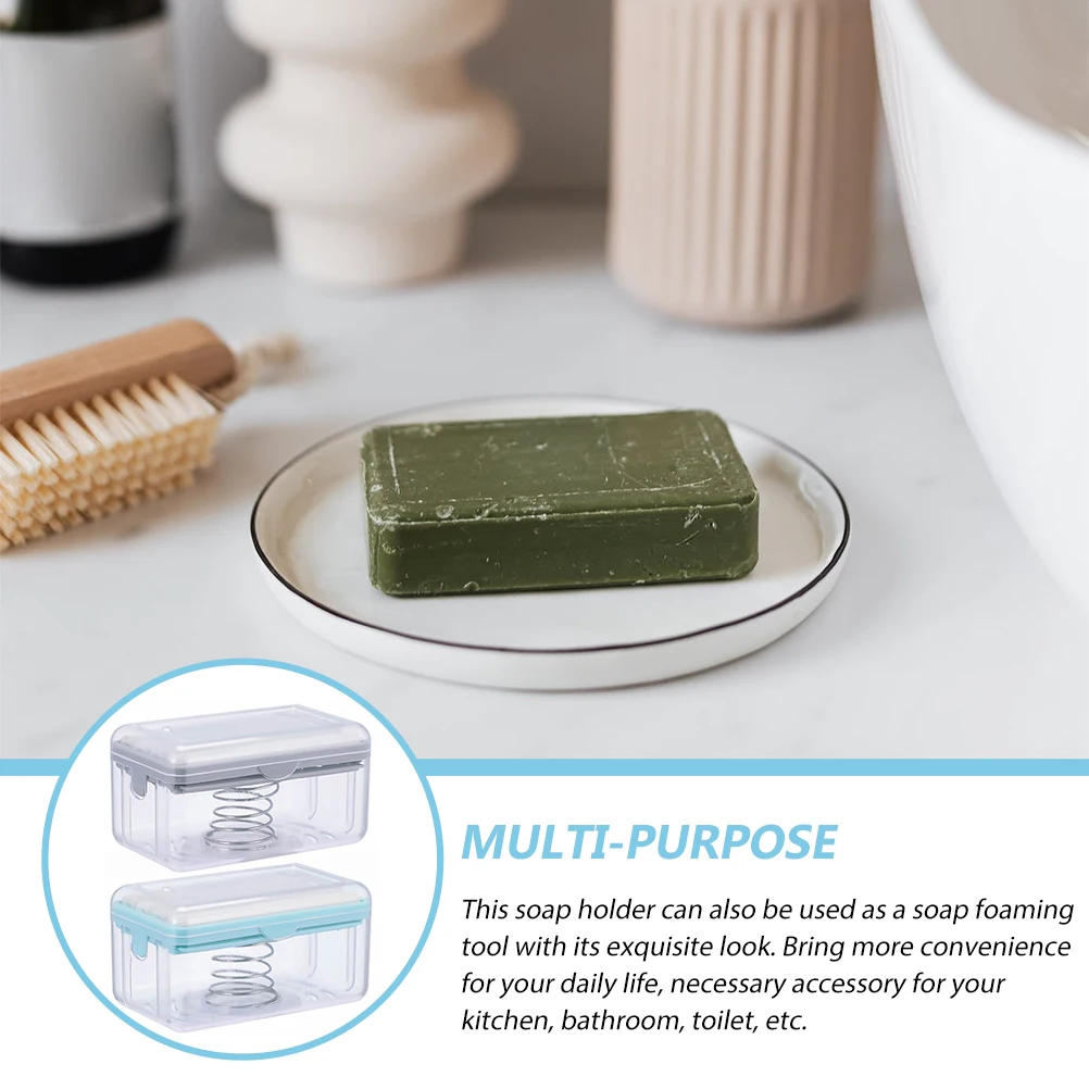 

2Pcs Soap Holder Foaming Box Premium PP Material Bathroom Kitchen Travel Container Easy Clean Soap Drainer