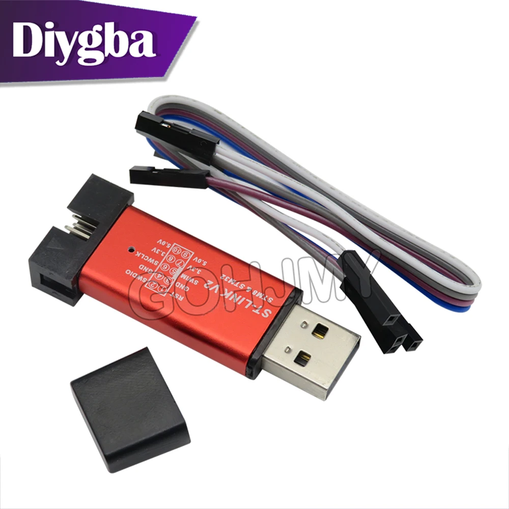ST-Link V2 Mini STM8 STM32 Simulator Download Programmer Programming With Cover DuPont Cable
