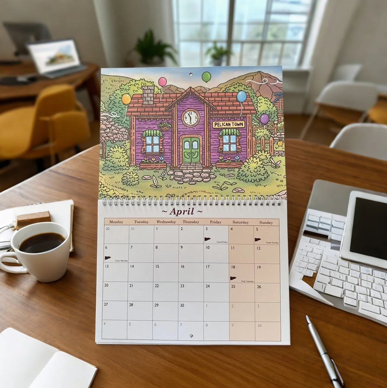 Calendario Stardew Valley 2026 sin oficial, hecho en abanico para decoración del hogar, calendario de pared, planificador 2026, calendario de decoración del hogar
