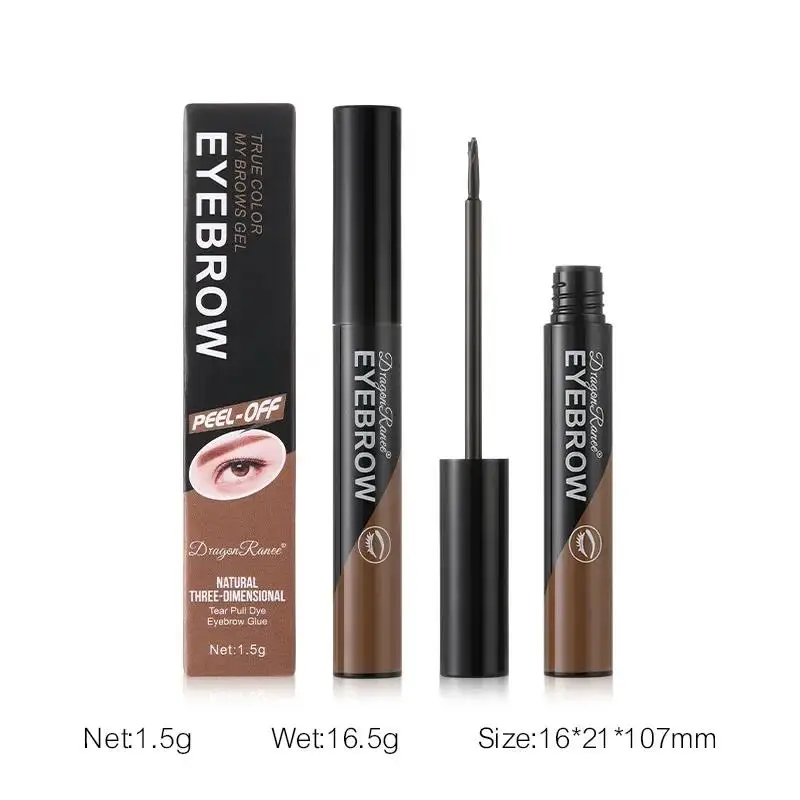 Natural Black Brown Eyebrow Gel Waterproof Peel Off Tint Long Lasting Liquid Makeup Easy Wear Enhancer For Brows