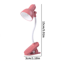 Adjustable Arm Portable Led Desk Lamp, Mini Night Light with Clip-On Design, Compact Night Reading Light (Requires Batteries to Be Prepared by Oneself), Battery-Powered, Suitable for Home, Bedroom, Dormitory, Eye-Protecting Reading Light, Can Also Be Used as Desktop Decoration