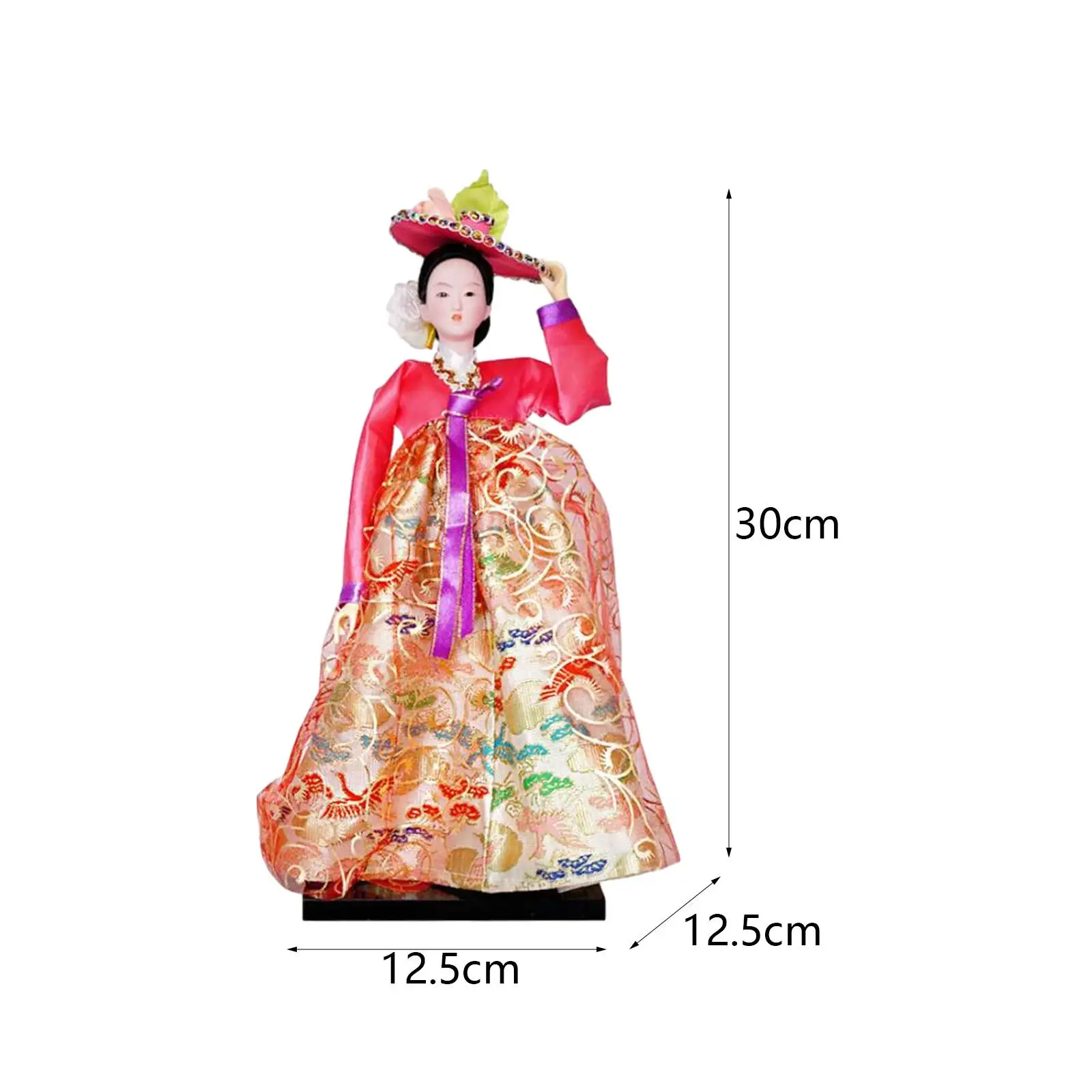 Collectible Korean Geisha Doll Resin Figurine Miniature Sculpture for Living Room Bookshelf Desk Decor