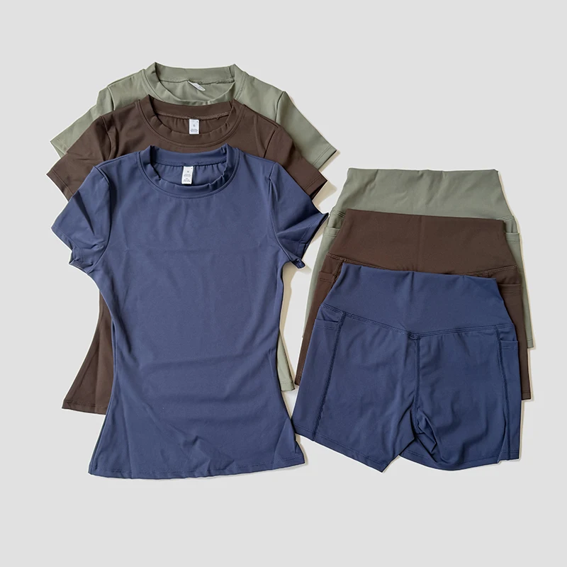 

Спортивный костюм WAREBALL для женщин: топ и шорты с высокой талией для йоги, фитнеса и тренировок, комплект для подтяжки ягодиц