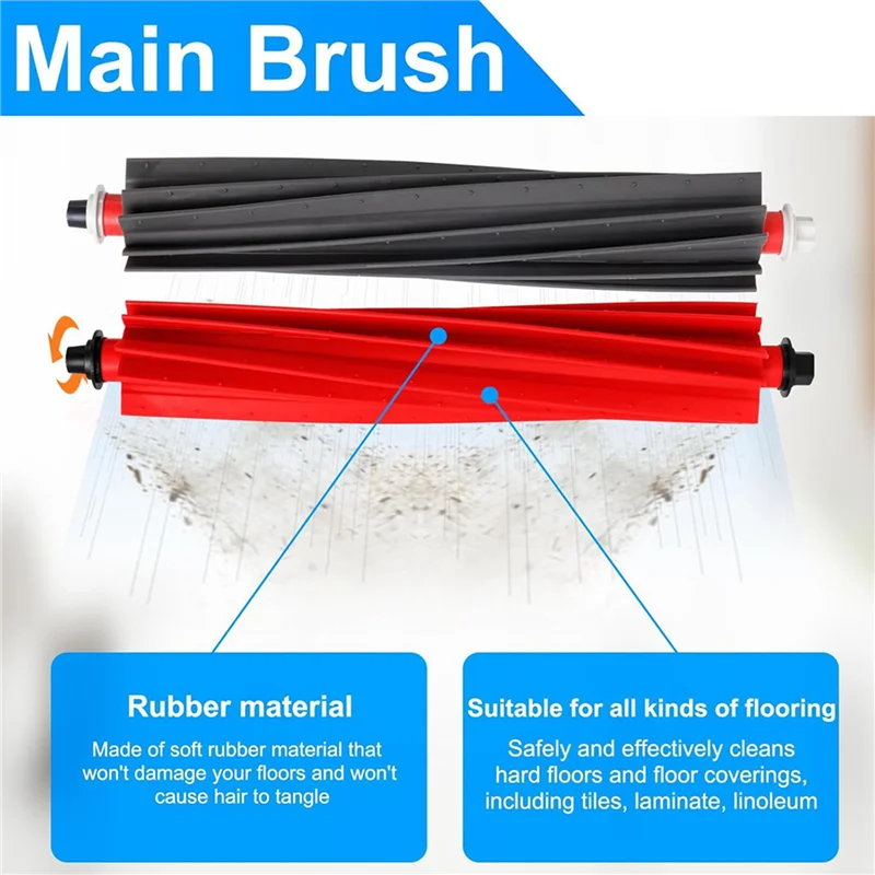 BAAN-2 Set Für Roborock Q Revo Master Roboter Staubsauger Wichtigsten Seite Pinsel Hepa-Filter Mopp Tuch Staub Taschen Ersatz Teile