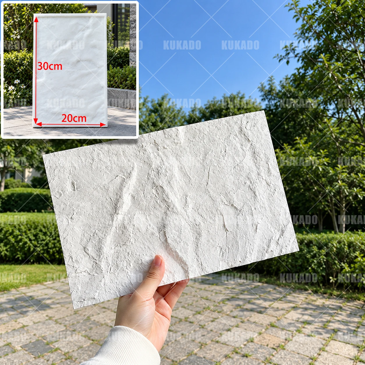 DIY Concrete Embossing Silicone Mould, Artificial Rock Texture Mold for Landscape Rockery Construction