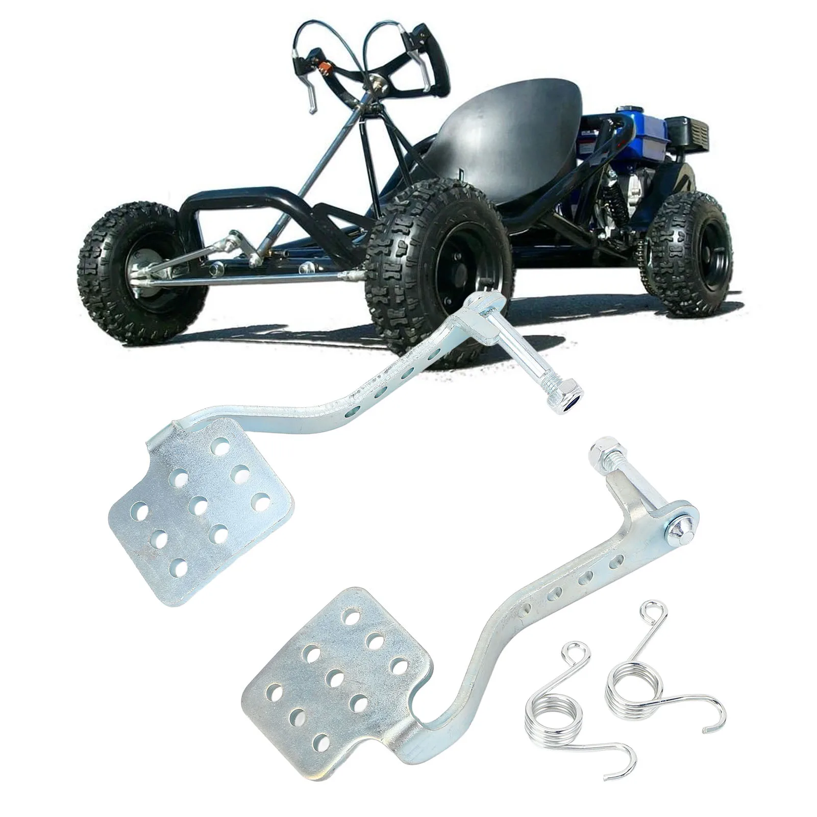 Go Kart Pedals Erosion Resistant Easy Installation Go Kart Brake Throttle Pedals High Hardness Steel Alloy for Azusa Fun Kart