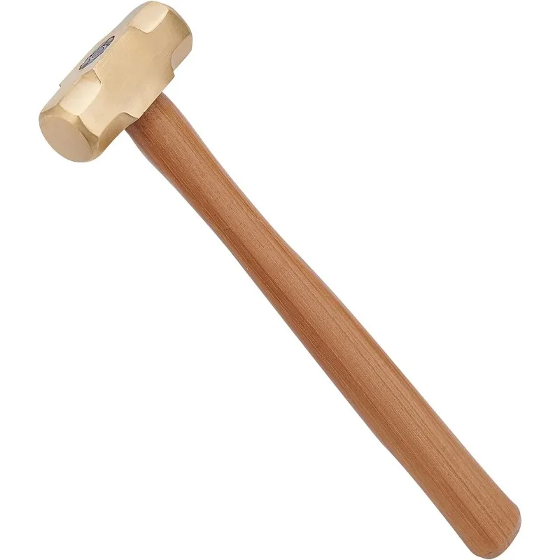 1 Pound 30mm Brass Solid Brass Hammer with Wood Handle for Jewelry Craft Making Tools