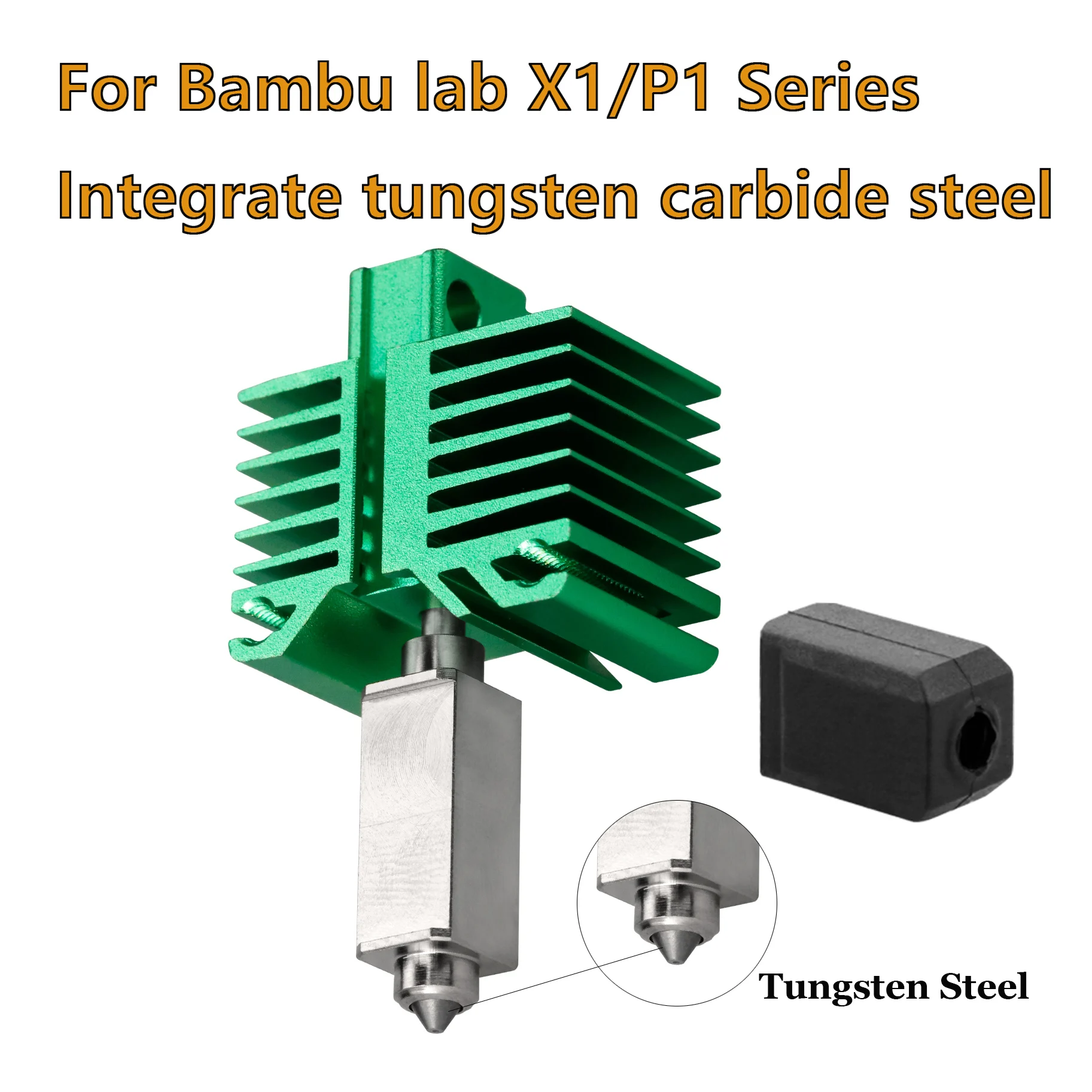 

Комплект хотэнда для Bambu Lab X1/X1C/P1P/P1S: цельное сопло из карбида вольфрама для 3D-принтера Bambu Lab X1C, запасные части