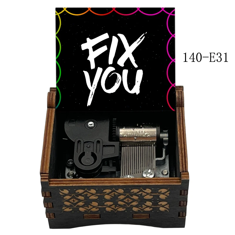 Fix You Wooden Music Box Lovely Musical Gift for Fiancee Wife Fans Famous British Brand Song Cute Birthday Gift