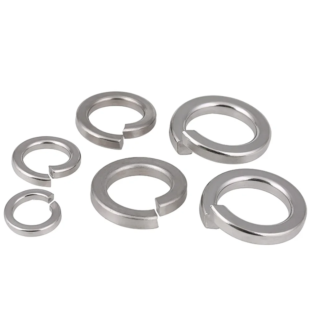 Elastic Gasket 304 Stainless Steel Spring Split Lock Washer M1.6 M2 M2.5 M3 M4 M5 M6 M8 M10 M12 M14 M16 M18 M20 M22 M24 M27 M30