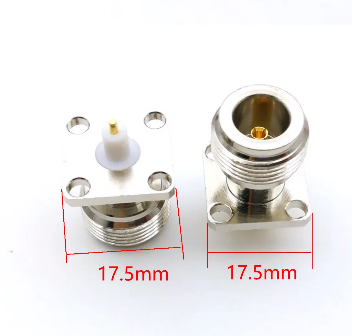 20pcs copper N type female RF Adapter N Type Connector FeMale RF COAX connector 4-hole panel mount 17.5x17.5mm