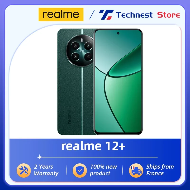 Version globale realme 12+ 5G 120Hz Ultra Smooth OLED Display 67W SUPERVOOC Charge MTK Dimensity