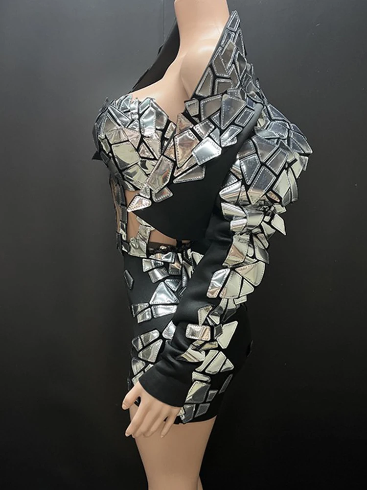 Hochwertiges Pailletten-Anzugoberteil + sexy trägerloser und hüftumarmender Rock 2024, neue modische, maßgeschneiderte Damenbekleidung