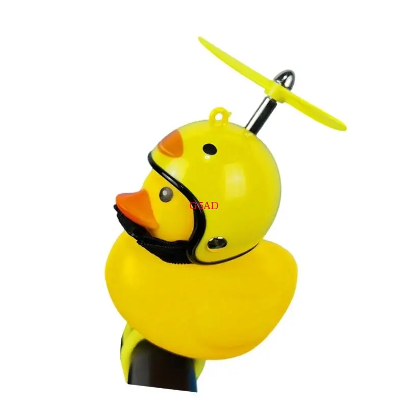 

G5AD Duck Bike Bells Rubber Duck Bike Bells with LED Light Propeller Universal Bike Handlebar Bells Yellow Duck Decorations