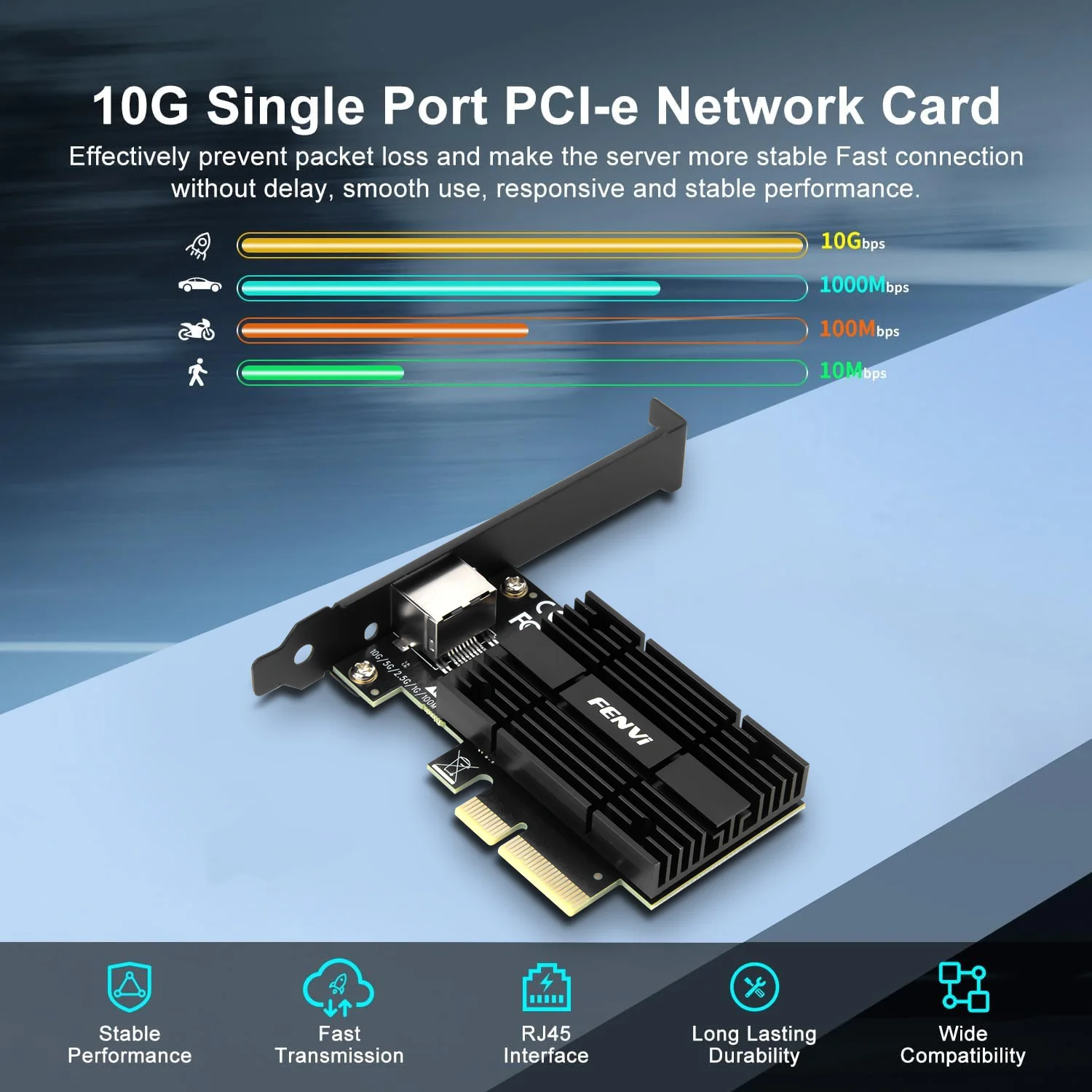FENVI 10GBps AQC113 PCIE To RJ45 Network Card 1G/2.5G/5G/10Gbps 10000Mbps RJ45 Interface Gigabit Ethernet PCI-ELAN Adapter Win10