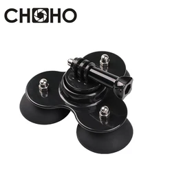 For Gopro Accessories Suction Cup Car Supportor Windshield Stand Holder Triangle Bracket + Tripod Adapter Mount For DJI Action