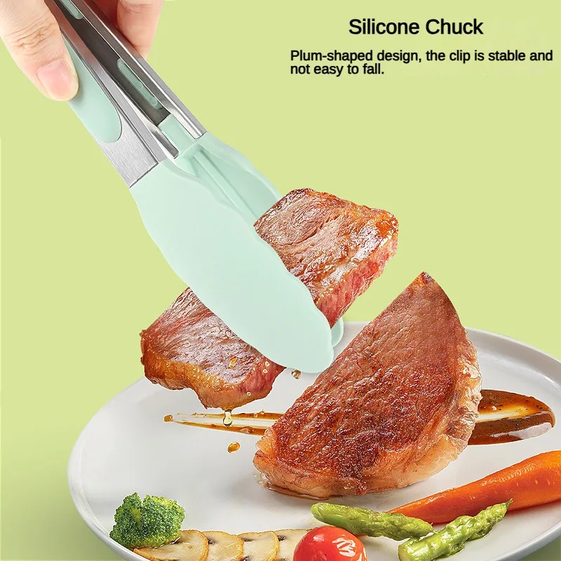 In Stock Silicone Food Tongs9Inch12Inch Bread Tongs Steak Tongs Kitchen Tongs Picnic Tools Anti-scalding Barbecue Food