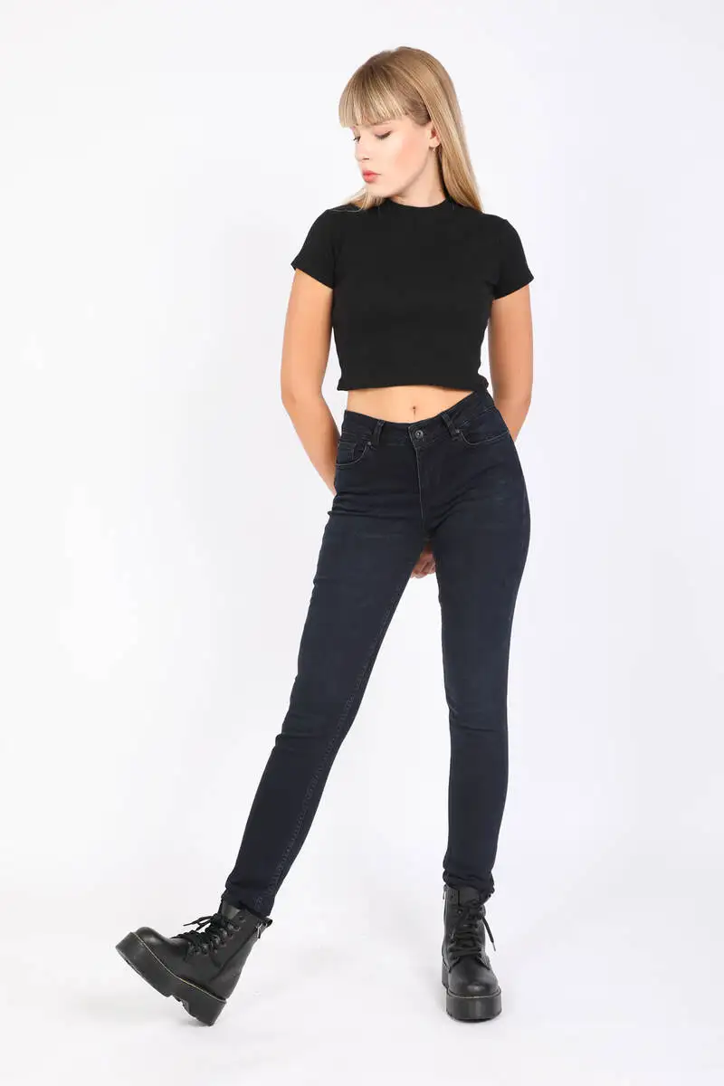 Women's Slim Fit Jean Pants Navy Blue