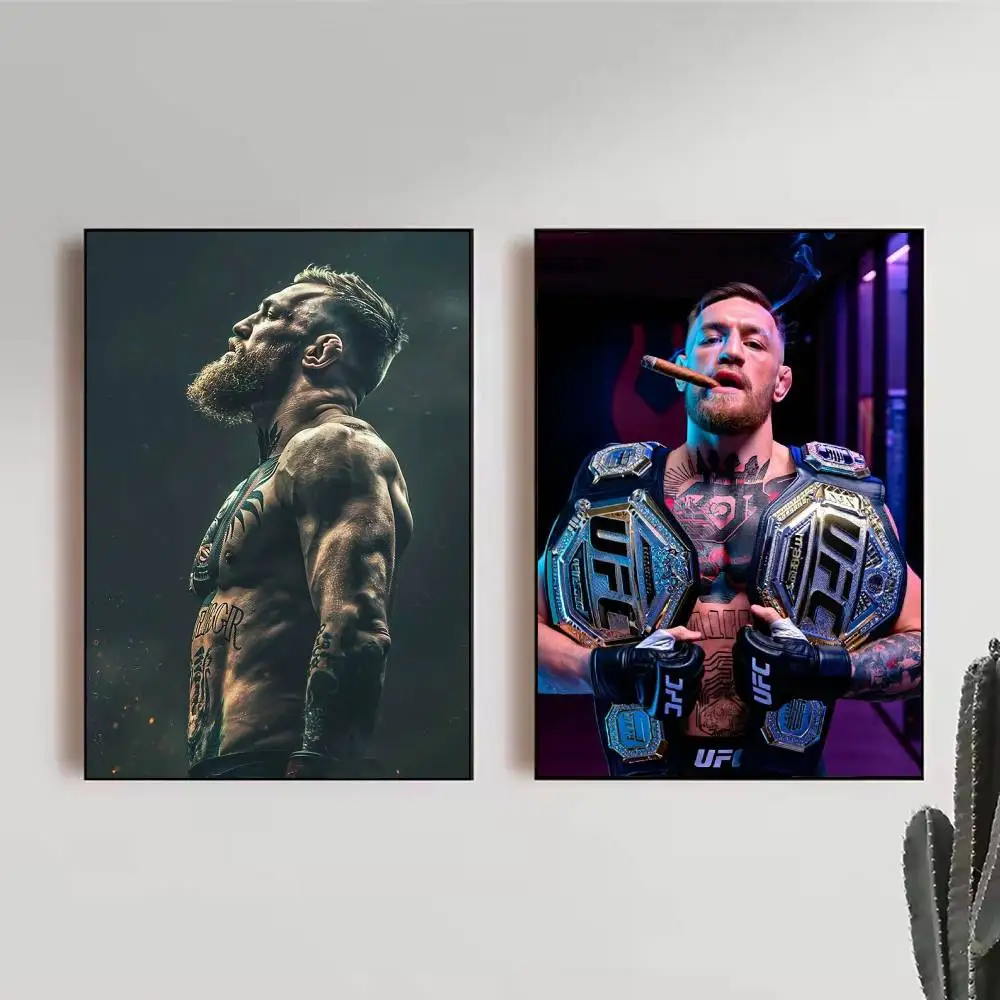 Conor McGregor – affiche autocollante inspirante de lutteur de MMA, impression d'art mural imperméable pour salon, chambre à coucher, décoration de la maison