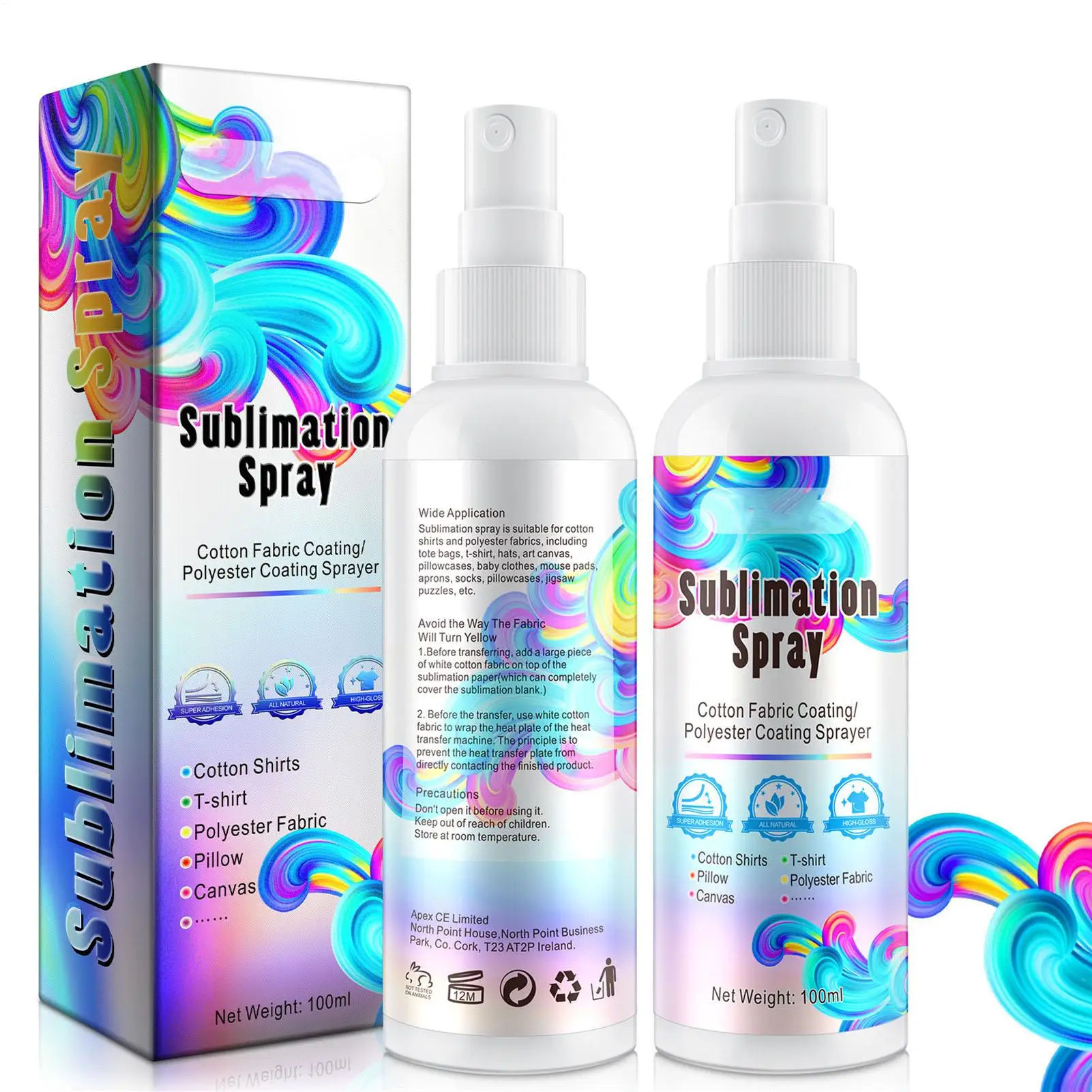 100ml Quick Dry Fixed Spray Sublimation Protective Coating Spray for Decontamination Home No Bake Coating Spray Art