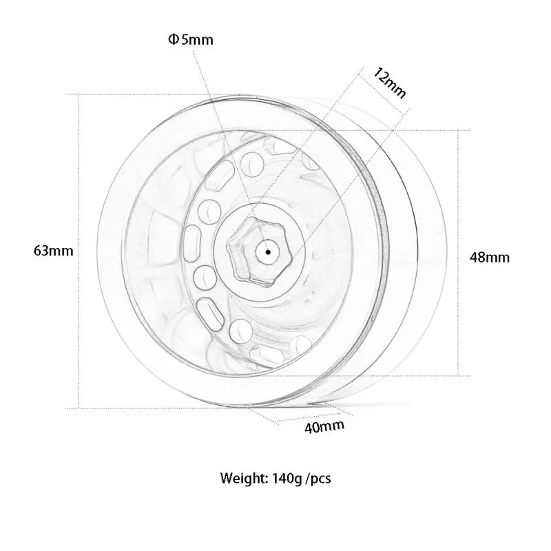 2.2-inch non-stick locking metal wheel hub for 1/10 RC Crawler Car AXIAL Wraith SCX10 TRX4 KM2 RC4WD D90 D110 VS4 JIMNY Cherokee